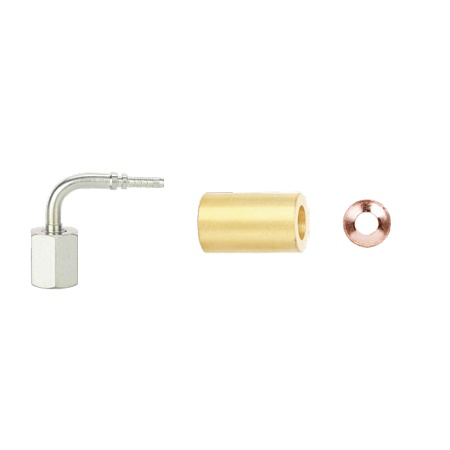 Фитинг угловой 90° с гайкой 3/8 SAE, 5/8"-18UNF (на трубку 4мм)